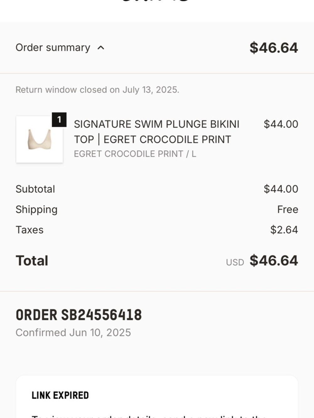 SKIMS Signature Swim Plunge Bikini Top in Egret Cream